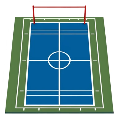 
American football goal field in blue (#00A3E0) and red (#F9423A)  sticker