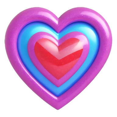 heart with iridescent glitter sticker