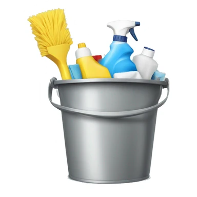 Cleaning supplies in a bucket sticker