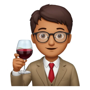 A male Italian accountant who loves red wine fishing movies wears glasses sticker