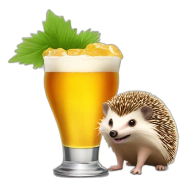 hedgehog drink bitcoinbeer sticker