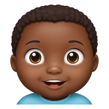 Adorable black baby with chubby cheeks, bright happy smiling eyes, looking intelligent and curious sticker