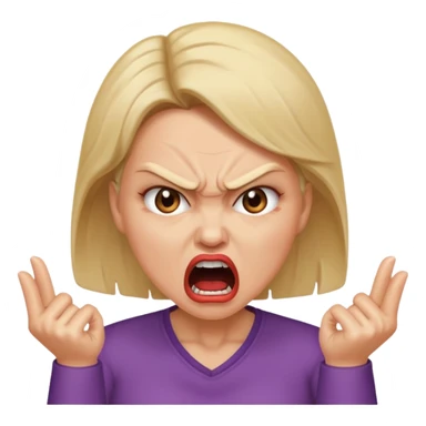 the manager yelling at her to stop with angry face
 sticker