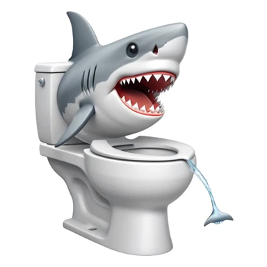 A shark on a toilet sticker