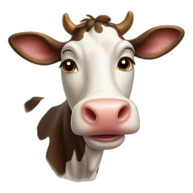 A smiling cow sticker