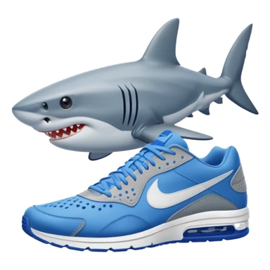 Shark with blue Nike shoes sticker