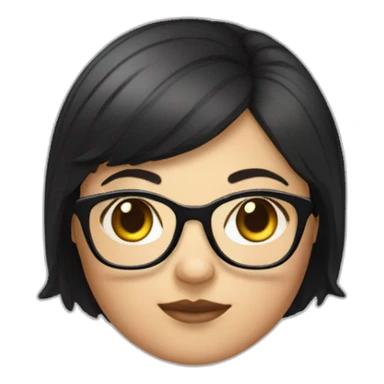 Chubby girl with short and black hair and optical glasses sticker