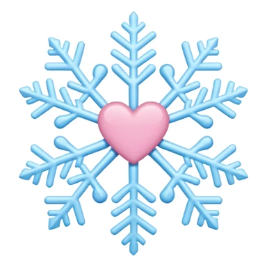 snowflake pink heart color white baby blue and pink sticker