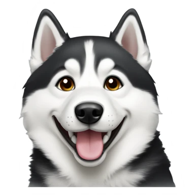 Siberian husky black and white smile sticker