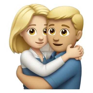 one white woman and one white man hug each other sticker