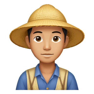 Asian rice farmer sticker