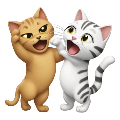 Cat slapping cat sticker