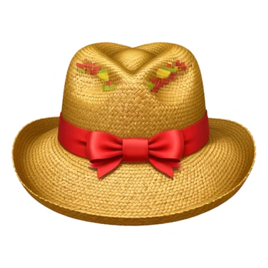 Chapeau de paille avec ruban rouge sticker