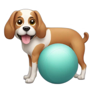 Dog with a pilates ball  sticker