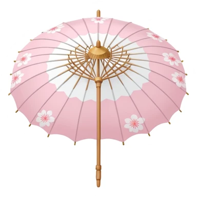 A cute pastel pink and white Sakura parasol  sticker