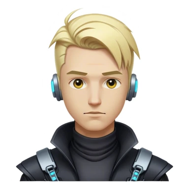 male cyber punk blond  sticker