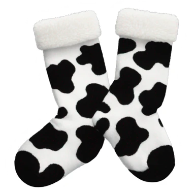 Fuzzy cowprint socks sticker