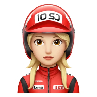 blonde woman with racing outfit sticker