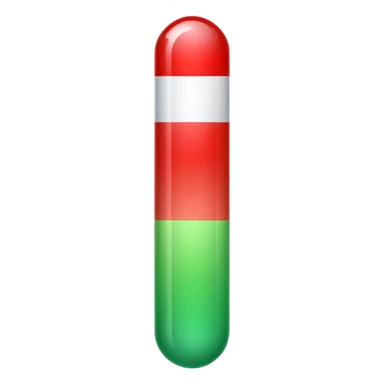 A vertical capsule-shaped progress bar with a color gradient from green at the bottom to red at the top. The bar is divided into segments by thin lines, with bold, outlined numbers scaling upward next to it.  sticker