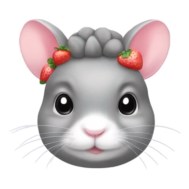 chinchilla with strawberry and pastel bow on its head￼ sticker