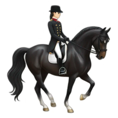 Black dressage horse sticker