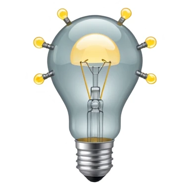 light bulb with small network nodes around sticker