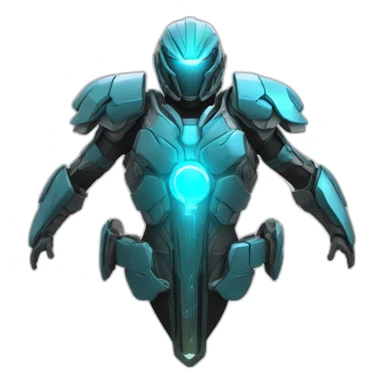 futuristic armored Omega Energy breastplate radiating omega energy sticker