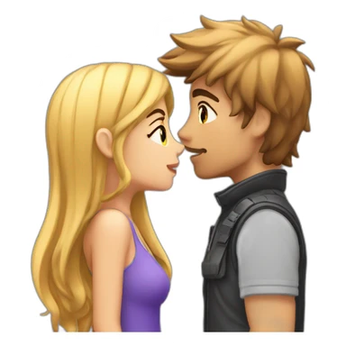 Gamer boy kiss his girlfriend sticker