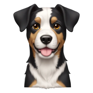 black tri color american bollie with cropped ears sticker