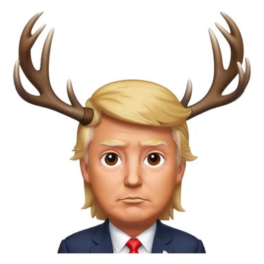 Trump with deer antlers sticker