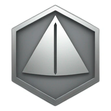 platinum hexagon insignia with a triangle in the center sticker