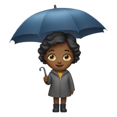 Girl with umbrella with hands sticker