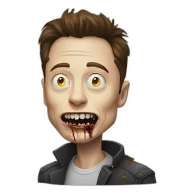elon musk as a zombie sticker
