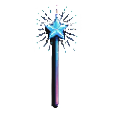 Magic wand with glittering effect and sparkles sticker