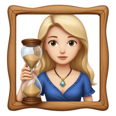 woman holding hourglass sticker