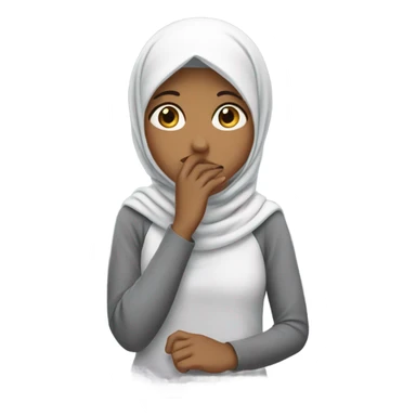 The girl is facepalming, expressing frustration, embarrassment, or disbelief. With hijab. sticker