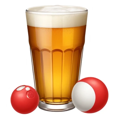 Generami l’emoji di un bicchiere da beer pong con una pallina accanto sticker