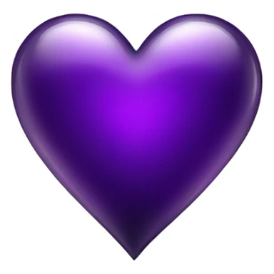 Shiny glass dark purple heart  sticker