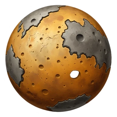 planet Mercury emoji, round, grayish-brown, covered in pitted marks and rough patches, cratered surface sticker