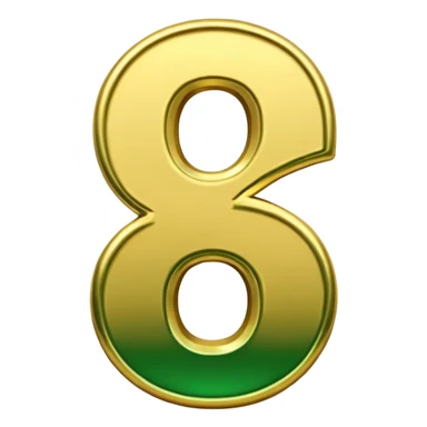 number 6 in golden and green shadows sticker