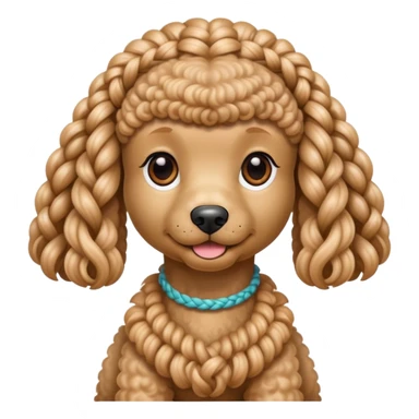 Miniature poodle with braids on its head sticker