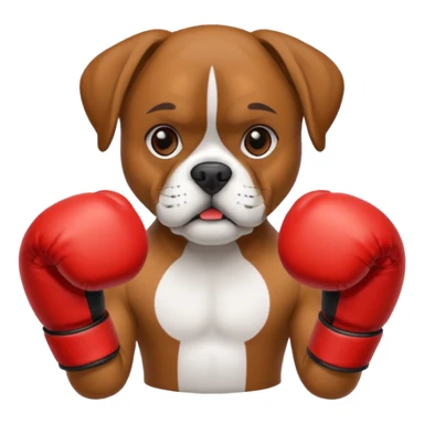 Boxer dog with boxing gloves sticker