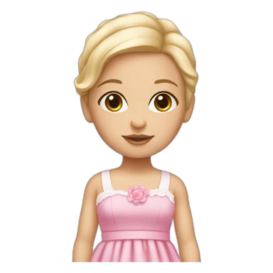 white newborn in a dress with a barbie logo sticker