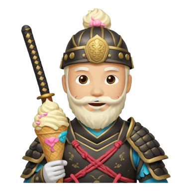 SAMURAI WITH ICE CREAM BEARD GAY sticker