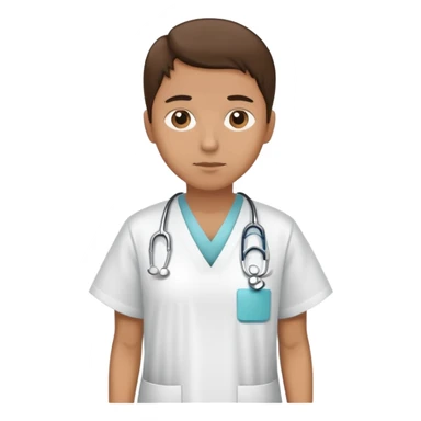 patient wearing a hospital gown, neutral expression sticker