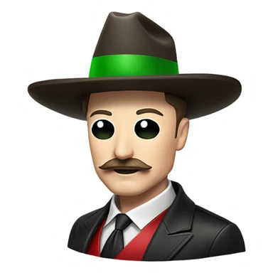  Elon musk eloncho with big mustache and black sombrero mexican hat and Tesla logo red green white Mexican shirt Tesla symbol token sticker