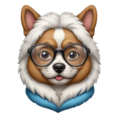 tattooed dog with heavy face tattooes and glassess, white sticker