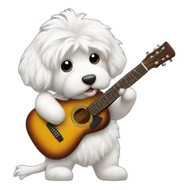 Coton de Tuléar playing guitar  sticker