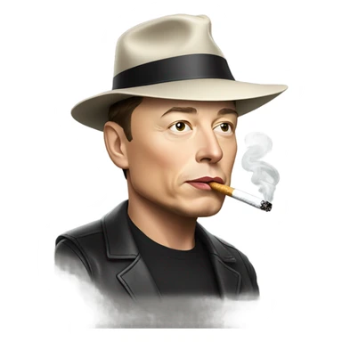 elon musk in hat smoking sticker