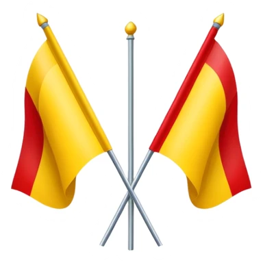 Vertical flag divided in 3 vertical parts: one red, the middle white, and the last one yellow sticker